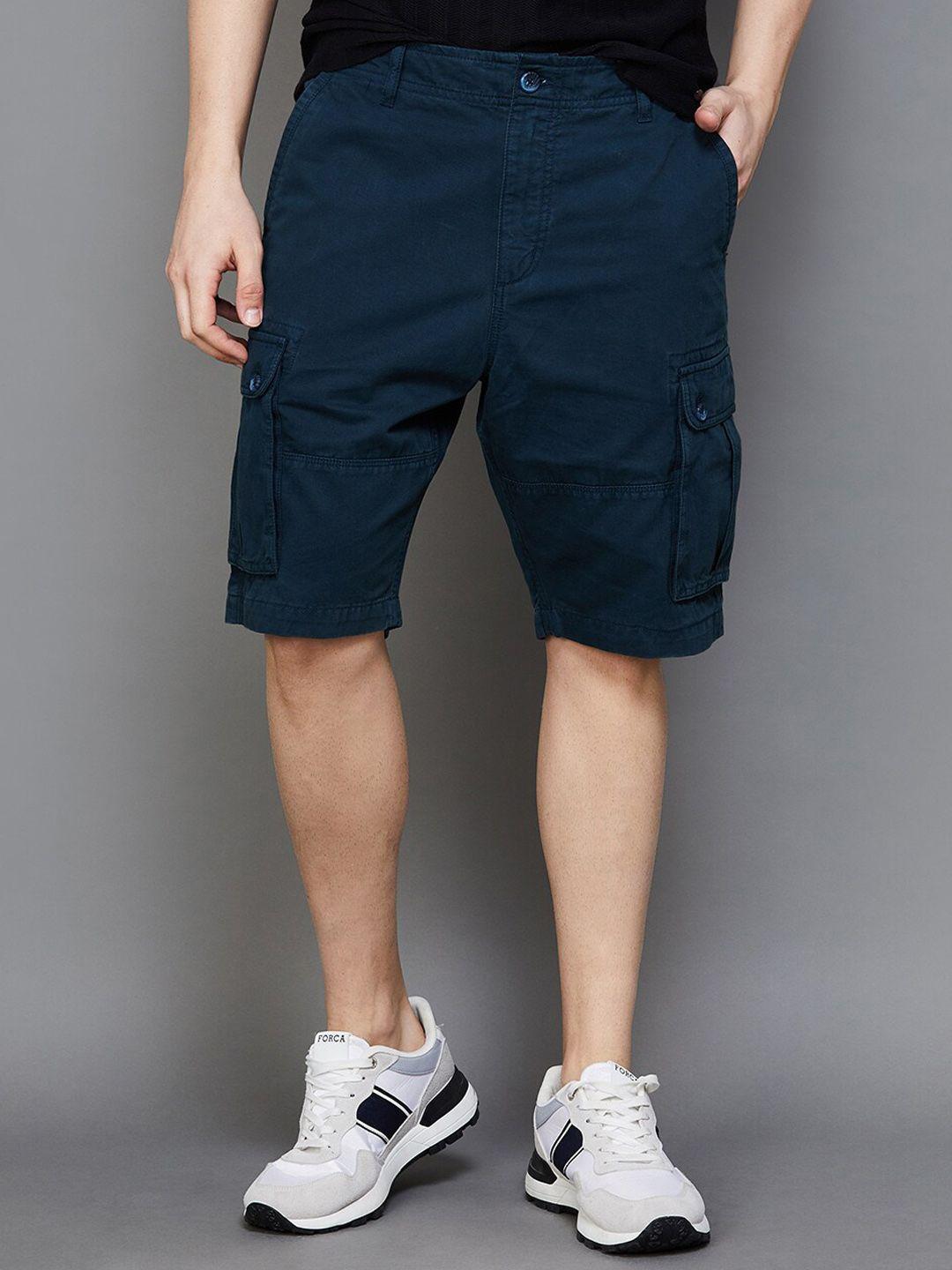 fame forever by lifestyle men mid-rise cotton cargo shorts