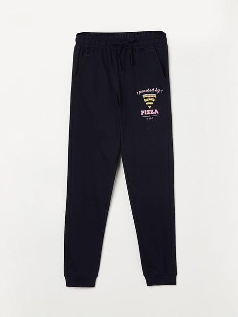 fame forever by lifestyle navy printed joggers