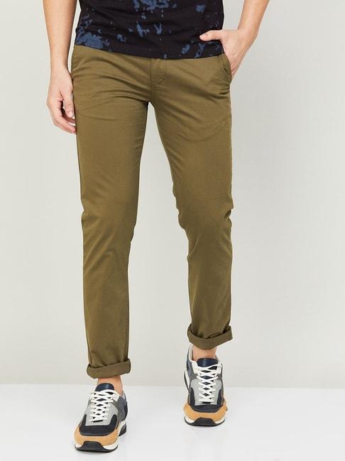 fame forever by lifestyle olive regular fit trousers