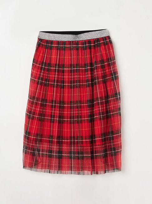 fame forever by lifestyle red checks skirt