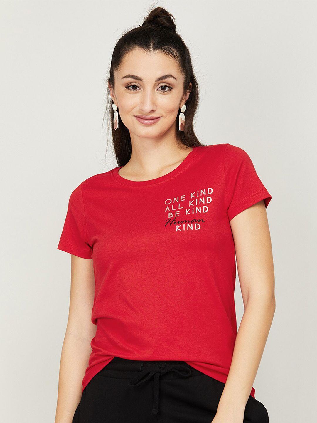 fame forever by lifestyle red printed top