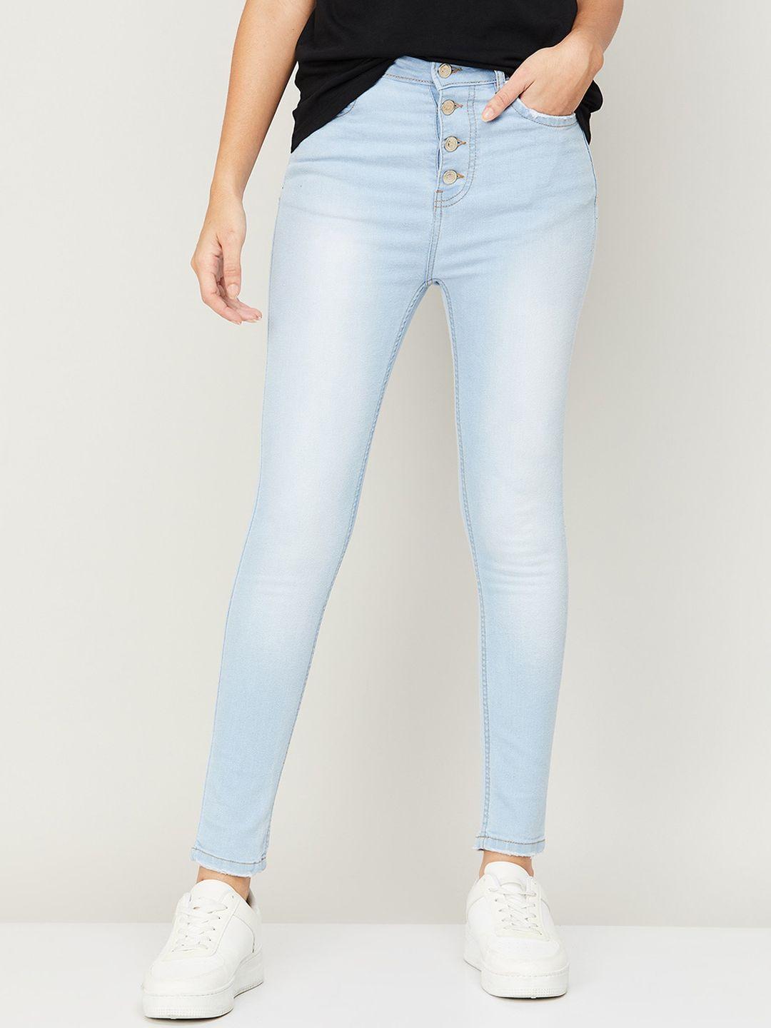 fame forever by lifestyle women blue light fade cotton jeans