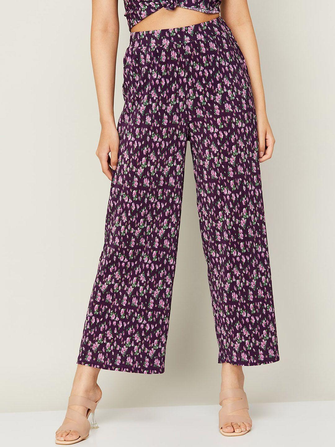 fame forever by lifestyle women floral printed parallel trousers