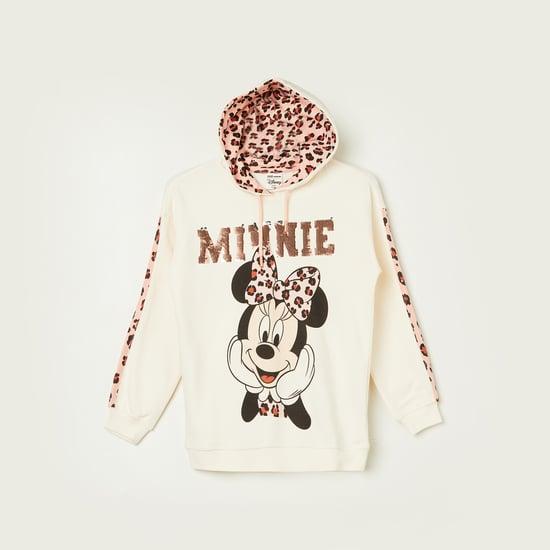 fame forever girls minne mouse printed hooded sweatshirt