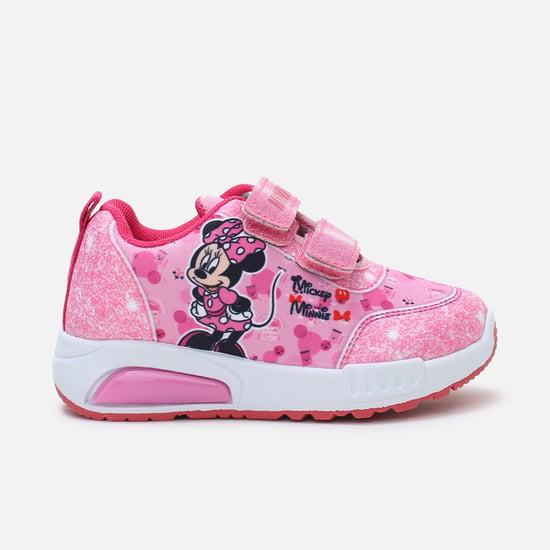 fame forever girls minnie mouse printed character shoes with velcro straps