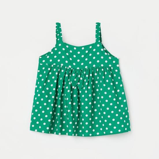 fame forever girls polka printed a-line top