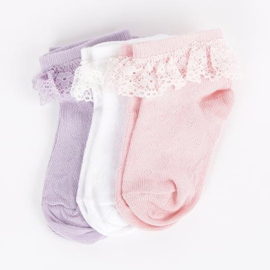 fame forever girls textured socks - pack of 3 - 0-2 years