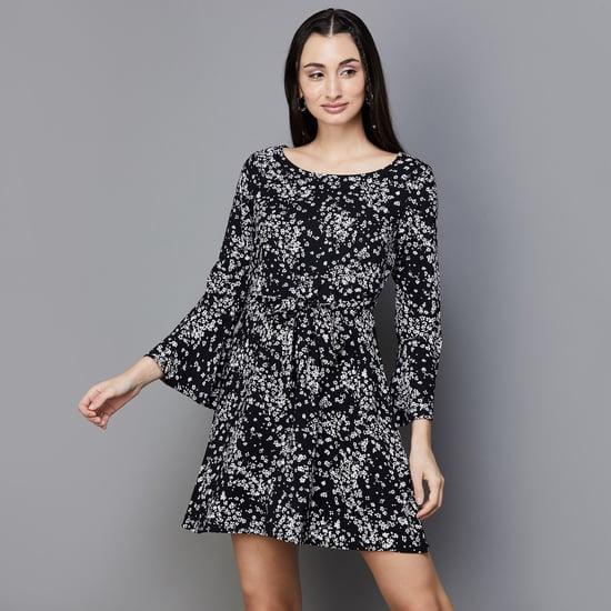 fame forever women printed a-line dress