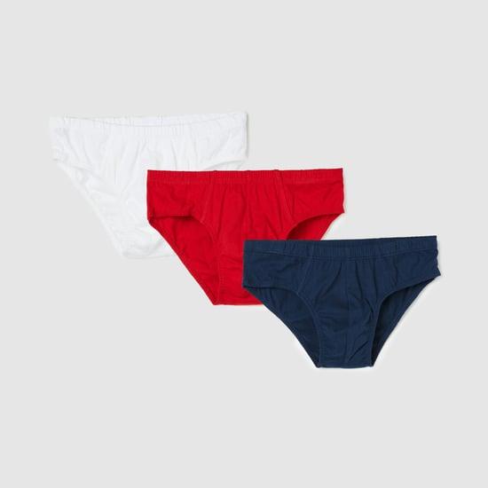 fame forever boys assorted solid briefs - pack of 3