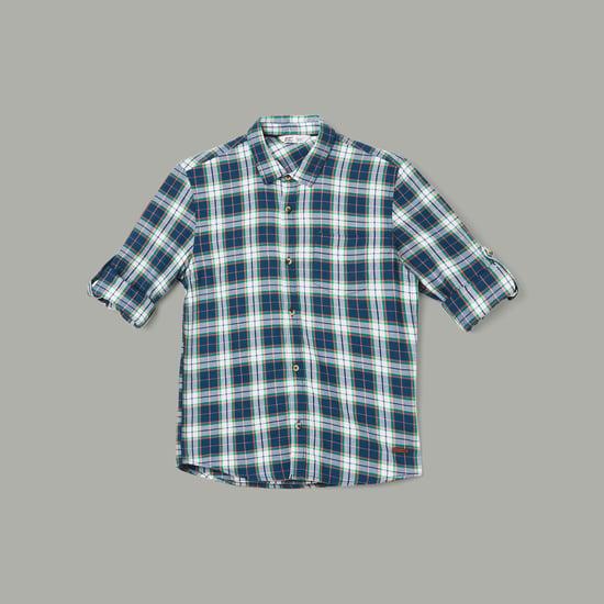 fame forever boys checked regular fit casual shirt