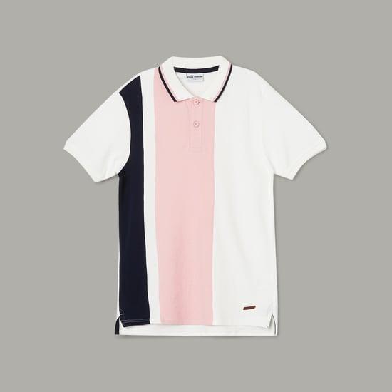 fame forever boys colorblocked regular fit polo t-shirt