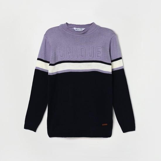 fame forever boys colourblocked sweater