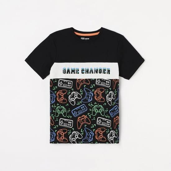 fame forever boys graphic print crew neck t-shirt