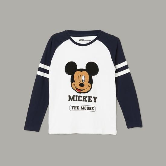 fame forever boys mickey mouse appliqued t-shirt