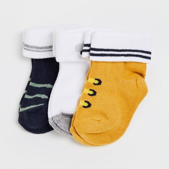 fame forever boys printed ankle-length socks - pack of 3