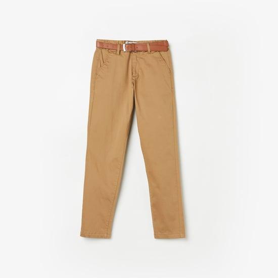 fame forever boys solid belted trousers