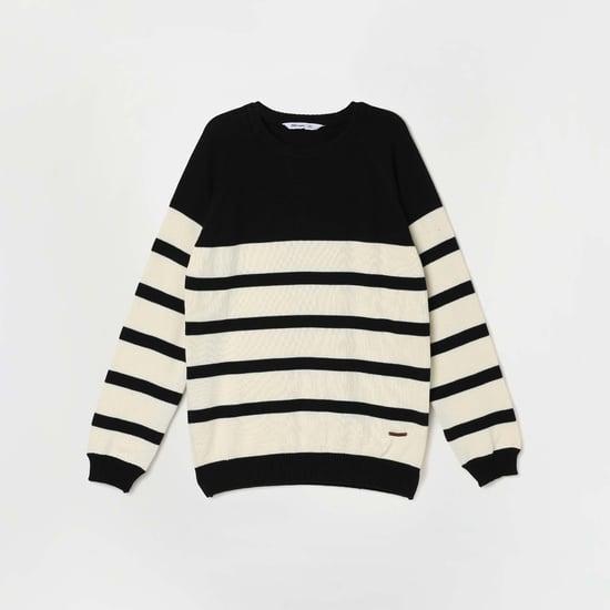 fame forever boys striped crew neck sweater