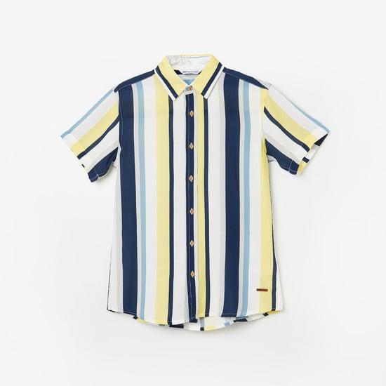 fame forever boys striped regular fit casual shirt