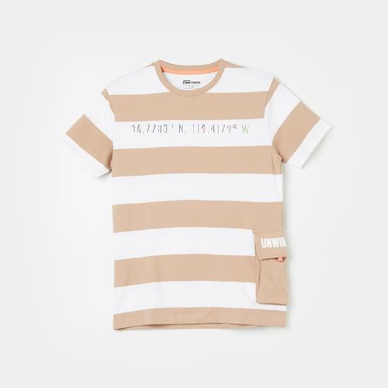 fame forever boys striped t-shirt