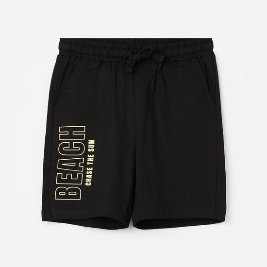 fame forever boys typographic print shorts