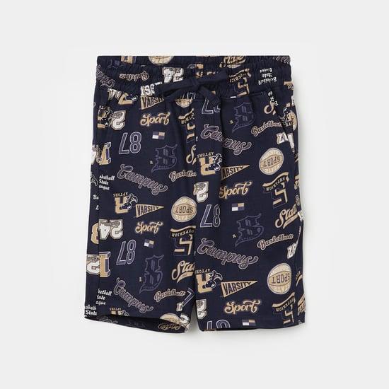 fame forever boys typographic print shorts
