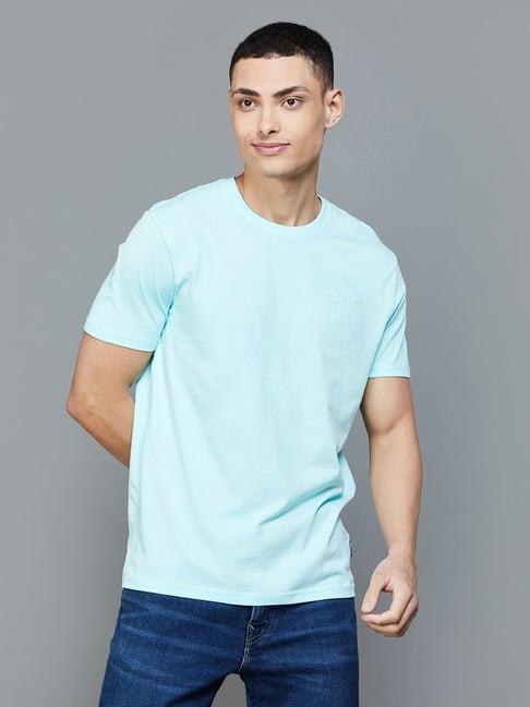 fame forever by lifestyle aqua cotton regular fit t-shirt