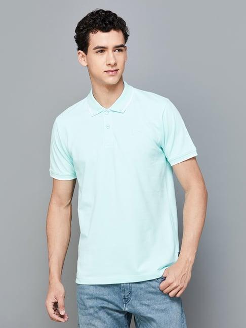 fame forever by lifestyle aqua regular fit polo t-shirts