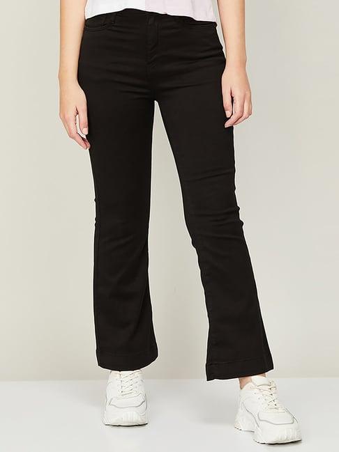 fame forever by lifestyle black cotton mid rise jeans