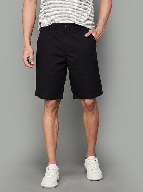 fame forever by lifestyle black cotton regular fit shorts