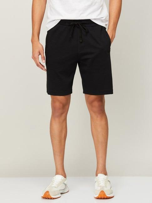 fame forever by lifestyle black cotton regular fit shorts