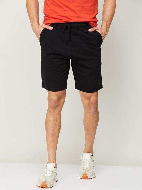 fame forever by lifestyle black cotton regular fit shorts