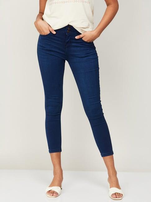 fame forever by lifestyle blue cotton high rise jeans