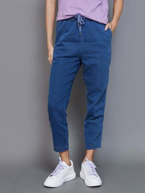 fame forever by lifestyle blue cotton mid rise jeans