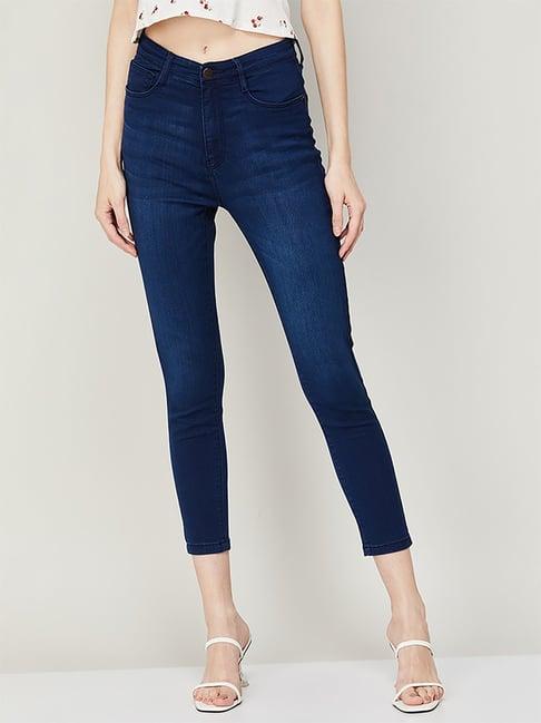 fame forever by lifestyle blue cotton mid rise jeans