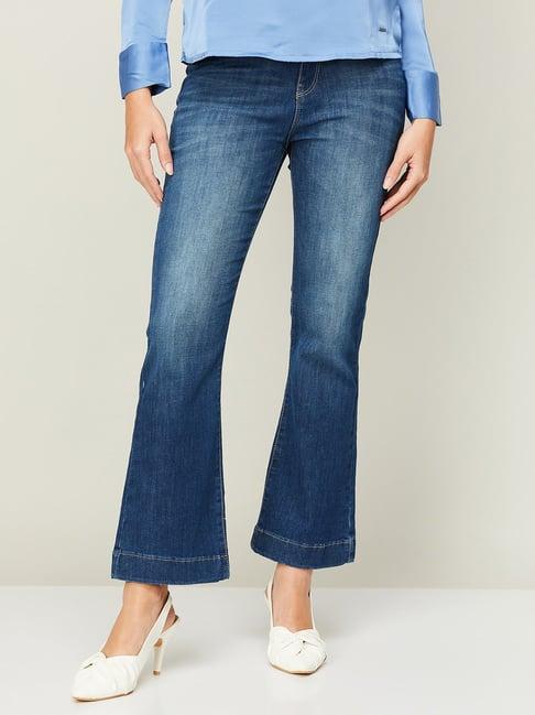 fame forever by lifestyle blue cotton mid rise jeans