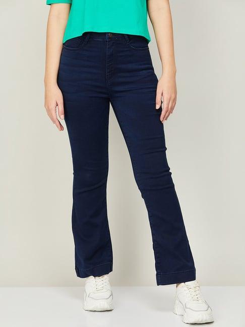 fame forever by lifestyle blue cotton mid rise jeans