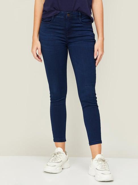 fame forever by lifestyle blue cotton mid rise jeans