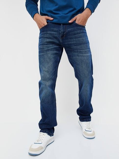 fame forever by lifestyle blue cotton regular fit jeans