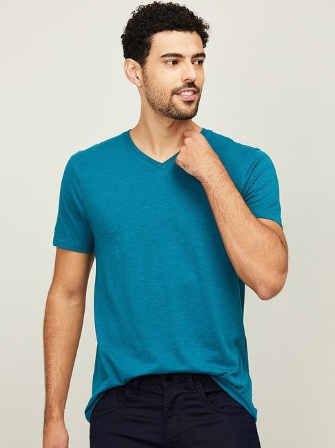 fame forever by lifestyle blue cotton regular fit t-shirt