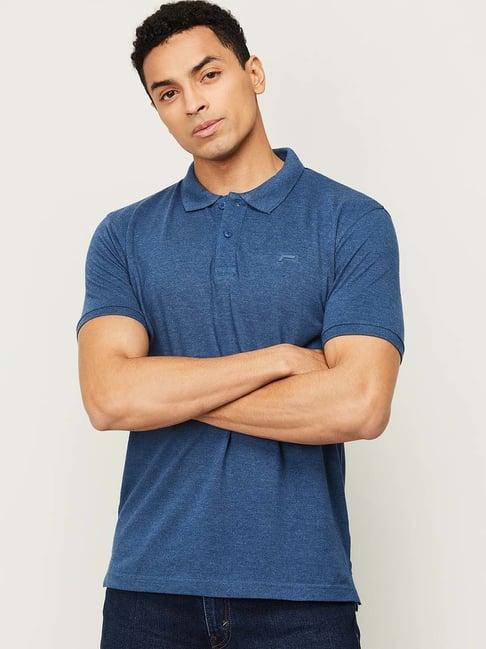 fame forever by lifestyle blue regular fit polo t-shirt