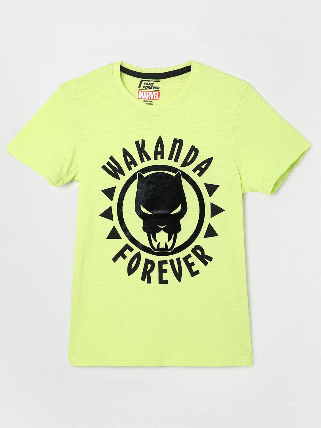 fame forever by lifestyle boys black panther printed cotton t-shirt