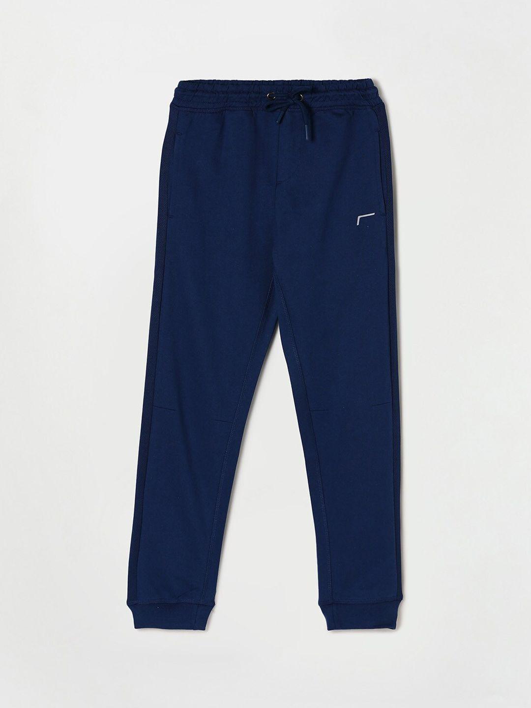 fame forever by lifestyle boys blue solid cotton joggers