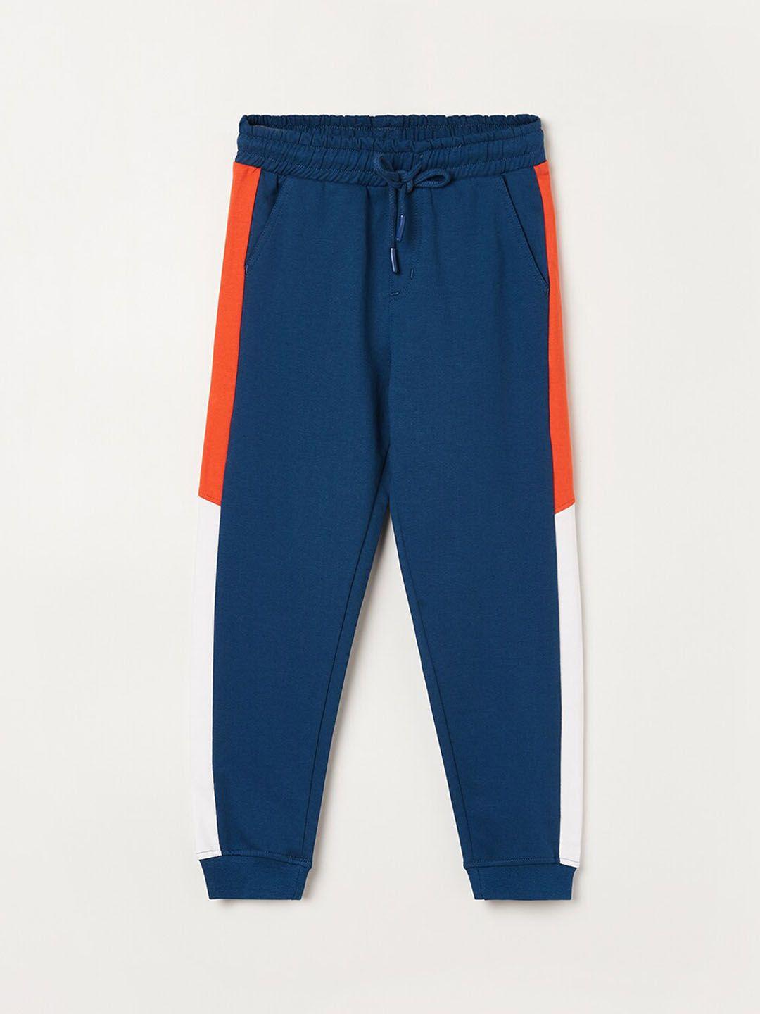 fame forever by lifestyle boys blue solid cotton joggers