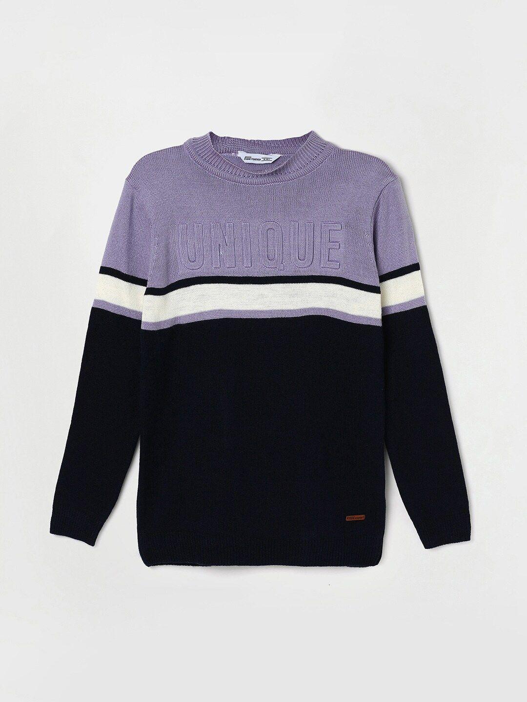 fame forever by lifestyle boys colourblocked acrylic pullover sweater