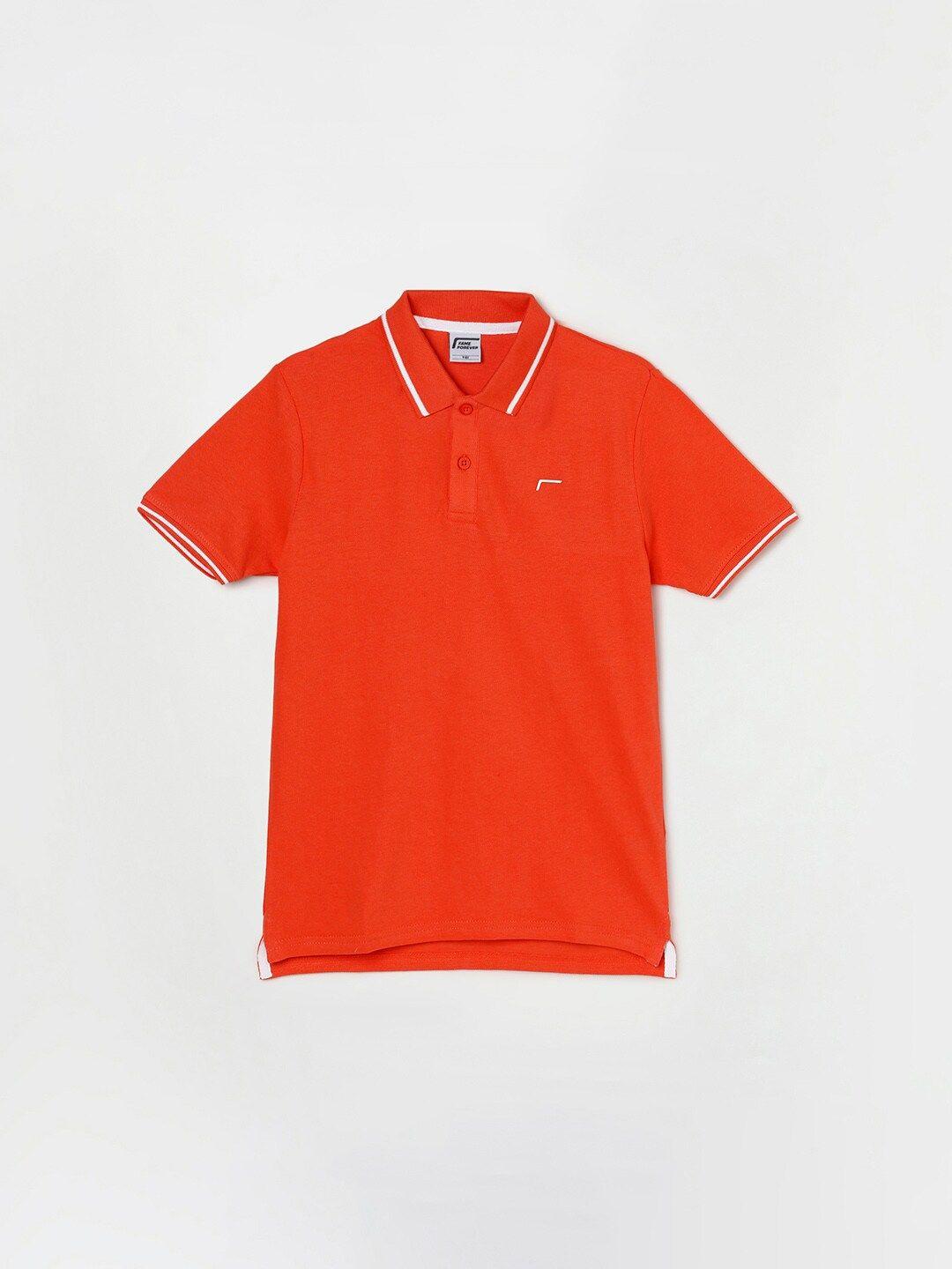 fame forever by lifestyle boys coral polo collar cotton t-shirt