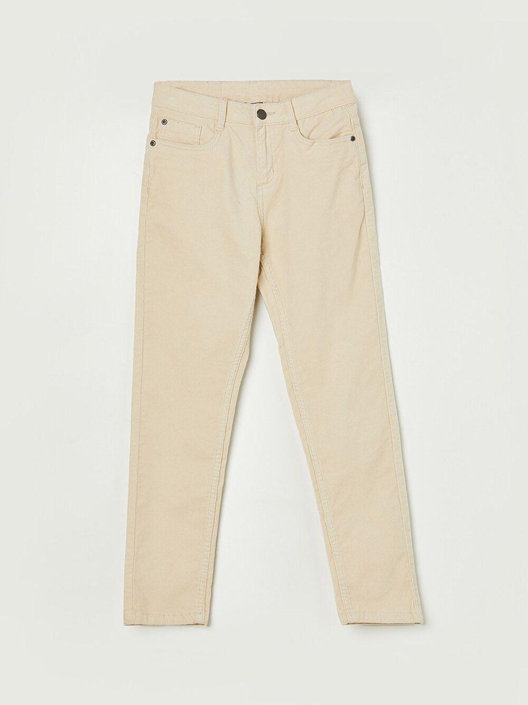 fame forever by lifestyle boys mid-rise cotton regular trousers