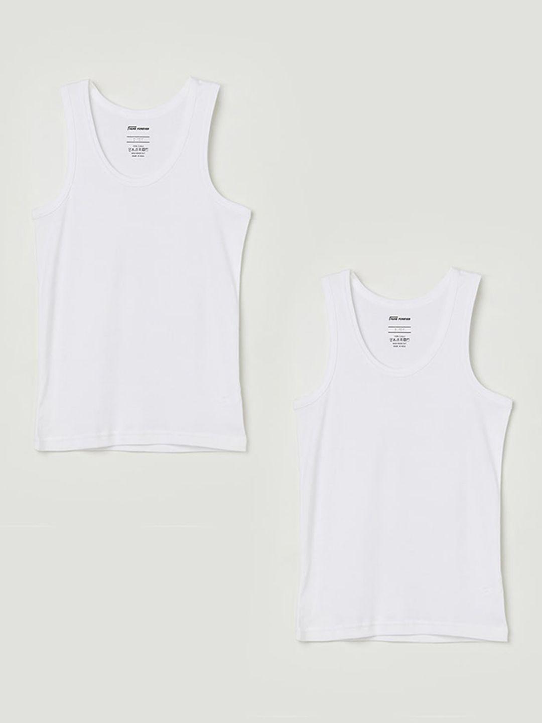 fame forever by lifestyle boys pack of 2 pure cotton undershirt vests