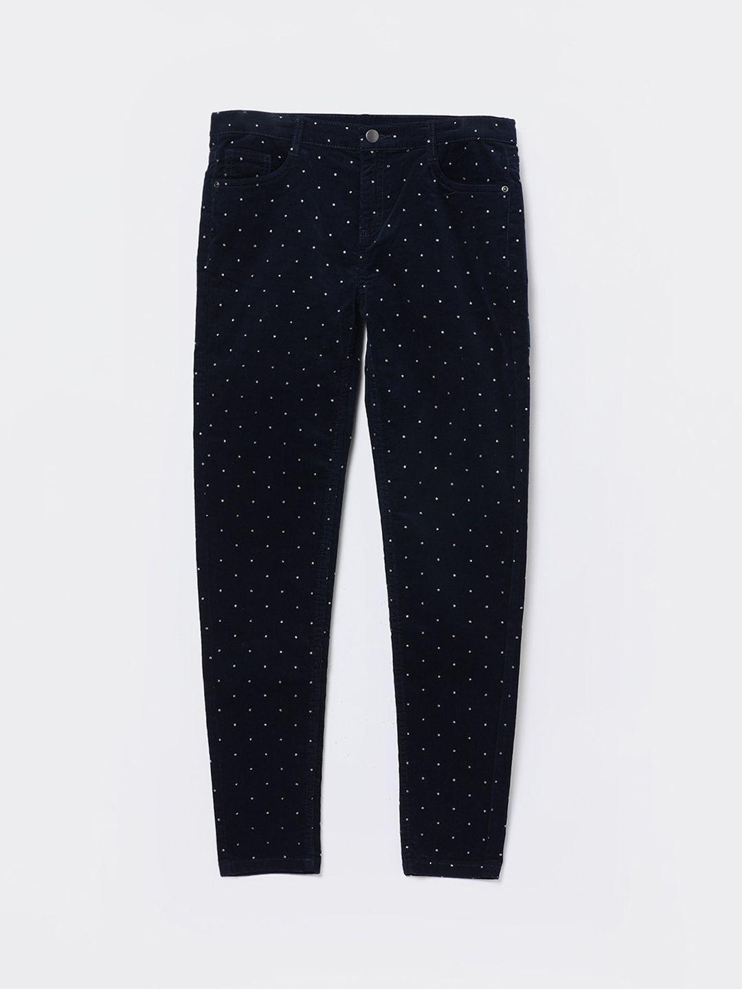 fame forever by lifestyle boys polka dot printed mid rise trousers