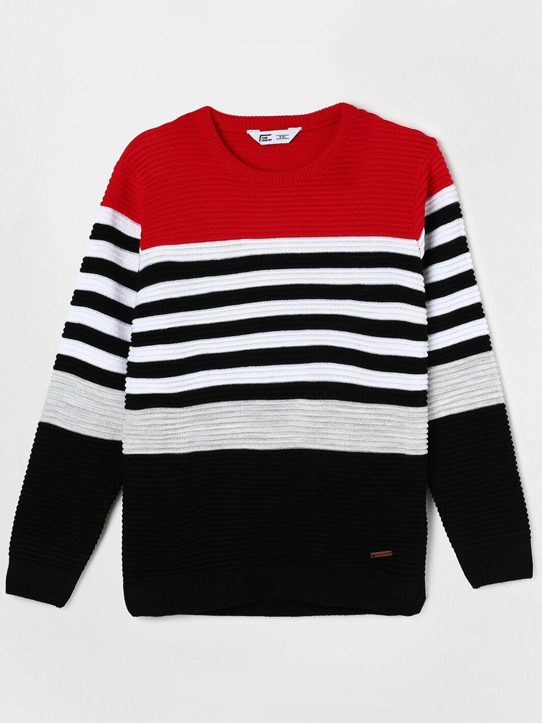 fame forever by lifestyle boys red & black striped pullover
