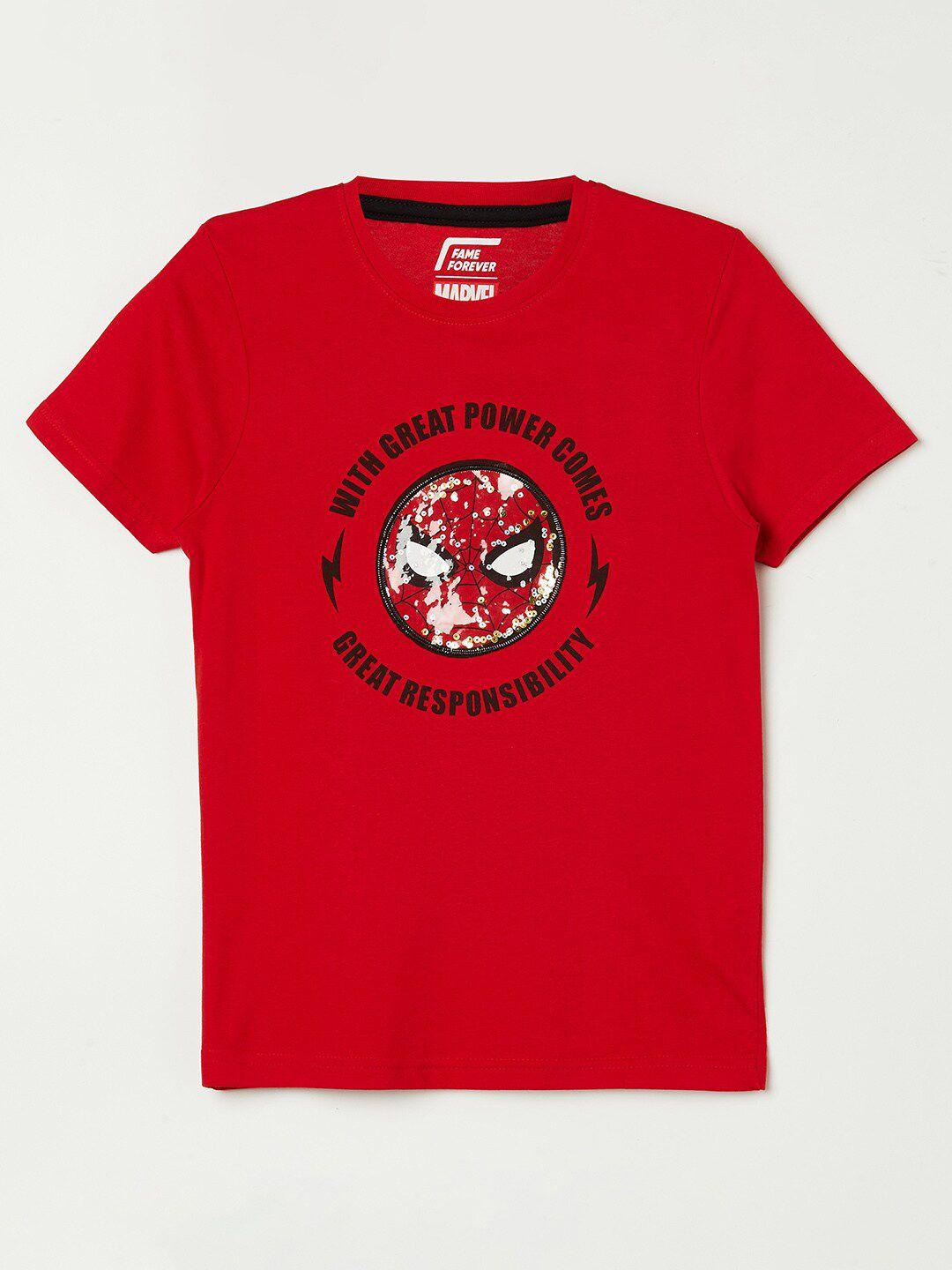 fame forever by lifestyle boys red printed t-shirt